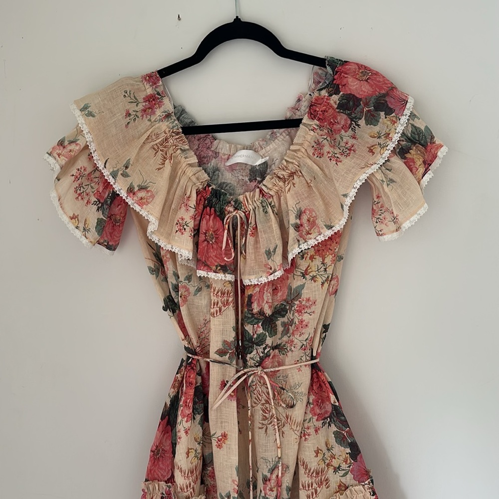 Zimmermann short Floral Ruffle Dress size small (Zimmermann 2) - Picture 4 of 8